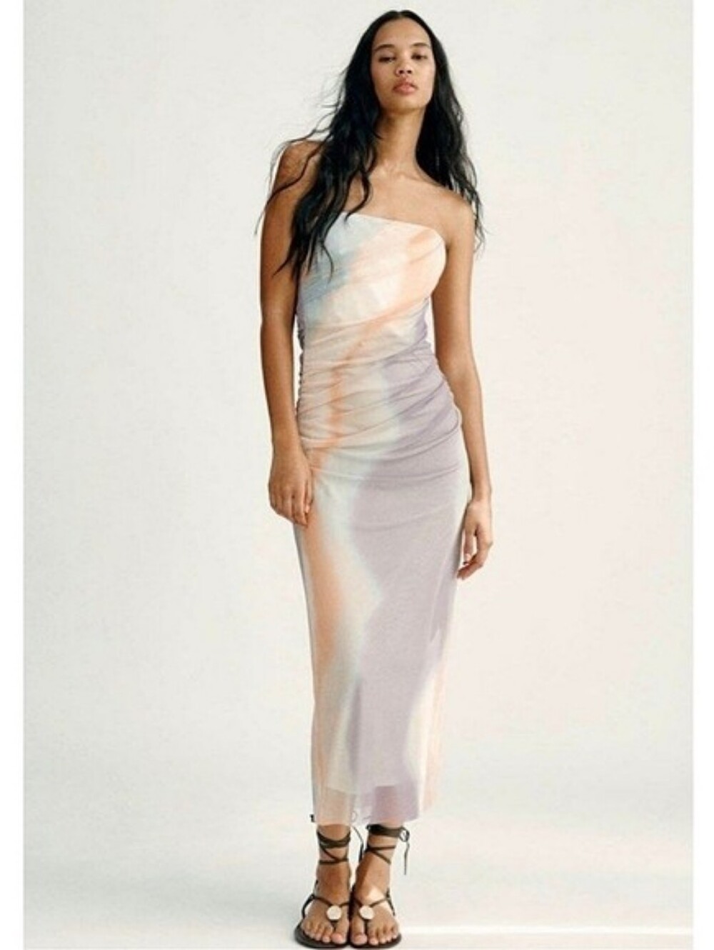 Flash Sale!***BNWT Viral Zara Strapless Beautifully Printed Tulle Dress